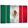 50 x 24 TOTAL - Mexico Flag Grunge Canvas Print Wall Art 5 Panel Split. Country Flag art home wall decor view 1