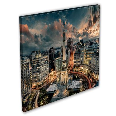 24 x 16 - Indianapolis Skyline Canvas Print Wall Art dramatic skies Indianapolis, USA
