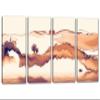 48 x 24 TOTAL - Abstract Landscape Wall Art Canvas Print light orange 4 Panel Split Watercolor Art Print view 1