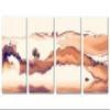 48 x 24 TOTAL - Abstract Landscape Wall Art Canvas Print light orange 4 Panel Split Watercolor Art Print view 2