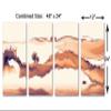 48 x 24 TOTAL - Abstract Landscape Wall Art Canvas Print light orange 4 Panel Split Watercolor Art Print view 3