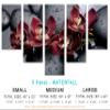 80 x 42 TOTAL - Canvas Print Orchid Flower Wall Art on Black therapy stones Spa Zen Art. 5 Panel Waterfall Split view 2