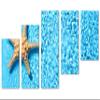 80 x 42 TOTAL - Starfish in Blue water Canvas Print - 5 Panel Z Cut Split Wall Art for interior design, decor view 1