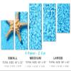 80 x 42 TOTAL - Starfish in Blue water Canvas Print - 5 Panel Z Cut Split Wall Art for interior design, decor view 2