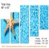 80 x 42 TOTAL - Starfish in Blue water Canvas Print - 5 Panel Z Cut Split Wall Art for interior design, decor view 3