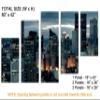 80 x 42 TOTAL - Pittsburgh, PA Skyline Wall Art Canvas Print evening 5 Panel Z Cut Split Pittsburgh City Print view 3