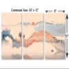 24 x 12 TOTAL - Abstract Landscape Wall Art Canvas Print faded orange 3 Panel Split Watercolor Art Print view 3