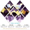 85 x 57 TOTAL - Mountains Illustration Canvas Print Wall Art purple, gold 7 Panel Butterfly Split Oriental asian art view 2