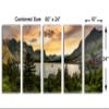 50 x 24 TOTAL - Montana Glacier National Park Canvas Print Wall Art beige skies 5 Panel Split Scenic Landscape Print view 3