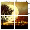 20 x 20 TOTAL - Full Moon behind a tree Canvas Print. 4 Panel Split (Quad) Wall Art view 3
