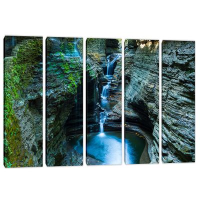 120 x 60 TOTAL - Watkins Glen state park NY Wall Art Canvas Print. 5 Panel Split. Home Decor, wall decor