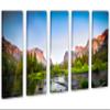 90 x 60 TOTAL - Gates to the Valley, Yosemite Canvas Print Wall Art - 5 Panel Split - home decor interior view 1