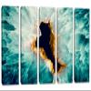 90 x 60 TOTAL - Turquoise Agate Canvas Print Wall Art 5 Panel Split Agate Slice Quartz Decor Wall Art view 1
