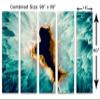 90 x 60 TOTAL - Turquoise Agate Canvas Print Wall Art 5 Panel Split Agate Slice Quartz Decor Wall Art view 3