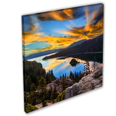 60 x 40 - Lake Tahoe Emerald Bay Canvas Print wall art, home decor, interior design