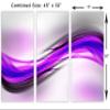 45 x 30 TOTAL - Abstract Art Purple Magenta Wave Canvas Print Wall Art. 3 Panel Split. Abstract Print, Abstract art view 3