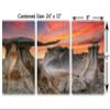 24 x 12 TOTAL - Bisti Badlands Wall Art Canvas Print Sunset 3 Panel Split New Mexico De-Na-Zin Stone Wings Hoodos view 3