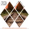 102 x 68 TOTAL - Train tracks to sunset Wall Art Canvas Print 7 Panel Butterfly Split, home decor interior design view 3