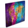 48 x 32 - Abstract Wave Wall Art World Map Canvas Print. Interior design, room decor view 1