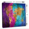 48 x 32 - Abstract Wave Wall Art World Map Canvas Print. Interior design, room decor view 3