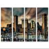 72 x 36 TOTAL - Baltimore MD Wall Art Canvas Print Inner Harbor dramatic skies 4 Panel Split Maryland skyline view 2
