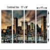72 x 36 TOTAL - Baltimore MD Wall Art Canvas Print Inner Harbor dramatic skies 4 Panel Split Maryland skyline view 3