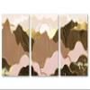 60 x 30 TOTAL - Mountains Wall Art Illustration Canvas Print brown gold 3 Panel Split Oriental Art Decor view 2
