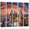 40 x 26 TOTAL - Philadelphia PA Wall Art Skyline Canvas Print 5 Panel Split Philly City Pennsylvania Print view 1
