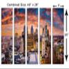40 x 26 TOTAL - Philadelphia PA Wall Art Skyline Canvas Print 5 Panel Split Philly City Pennsylvania Print view 3