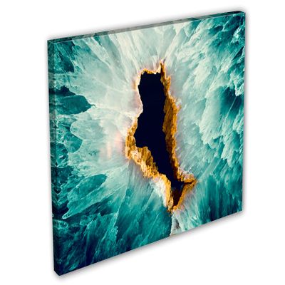 24 x 16 - Turquoise Agate Canvas Print Wall Art Agate Slice Quartz Decor Wall Art