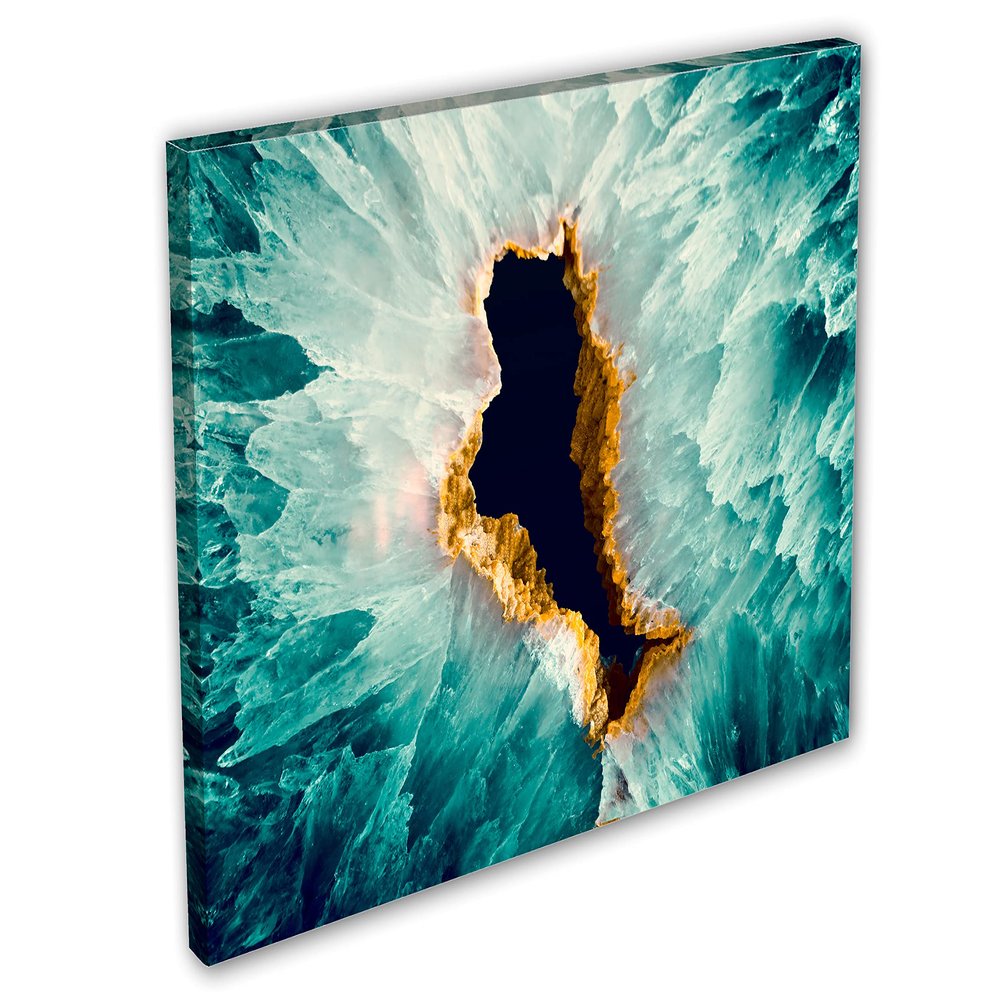 24 x 16 - Turquoise Agate Canvas Print Wall Art Agate Slice Quartz Decor Wall Art