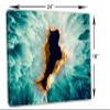 24 x 16 - Turquoise Agate Canvas Print Wall Art Agate Slice Quartz Decor Wall Art view 3