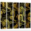 60 x 40 TOTAL - Chinese yellow-gold Dragons Canvas Print Wall Art 5 Panel Split Chinese, asian wall decor view 1