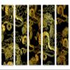 60 x 40 TOTAL - Chinese yellow-gold Dragons Canvas Print Wall Art 5 Panel Split Chinese, asian wall decor view 2