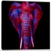 48 x 32 - Watercolor Red Elephant Canvas Print Wall Art blue. Animal Home decor view 2