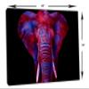 48 x 32 - Watercolor Red Elephant Canvas Print Wall Art blue. Animal Home decor view 3