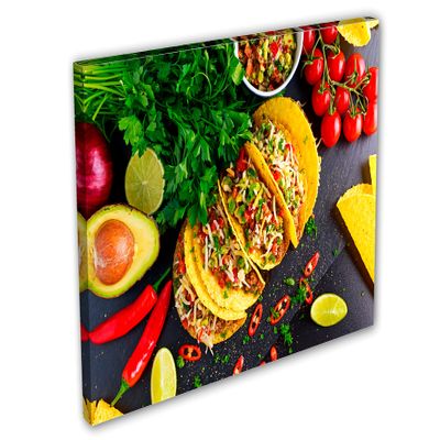 24 x 16 - Tacos & Tortillas Canvas Print Wall Art Mexican Food vegetables kitchen art
