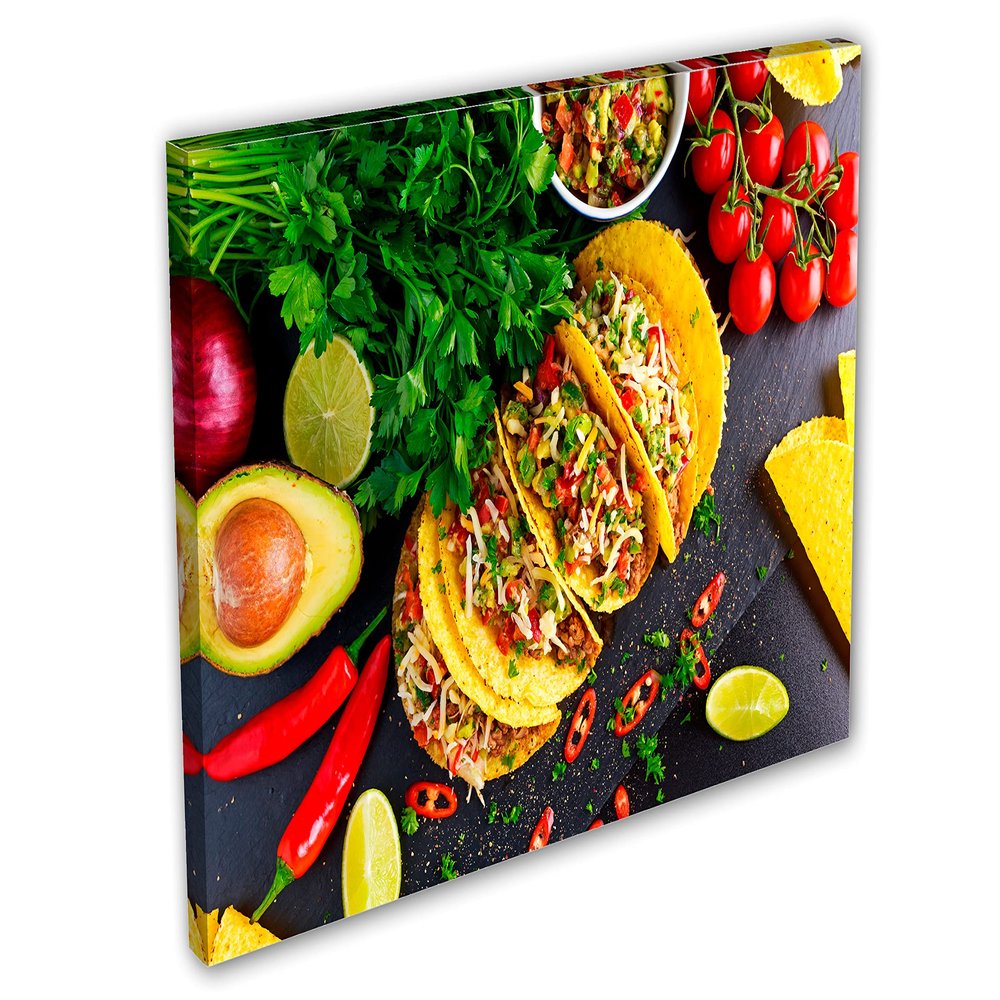 24 x 16 - Tacos & Tortillas Canvas Print Wall Art Mexican Food vegetables kitchen art