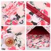 Kravitz Krabag Kurabag Reusable Cotton Eco Zipper Clutch Bag All-Over Flower Pattern Pink (14x13inches) (Clutch2-5804) view 4