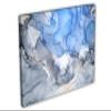 60 x 40 - Liquid Marble Canvas Print Wall Art blue, silver acrylic marble stone effect view 1