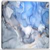 60 x 40 - Liquid Marble Canvas Print Wall Art blue, silver acrylic marble stone effect view 2