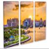 60 x 40 TOTAL - Sarasota, Florida USA Canvas Print Wall Art - 3 Panel Split, Triptych, home decor wall decor skyline view 1