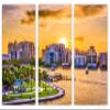 60 x 40 TOTAL - Sarasota, Florida USA Canvas Print Wall Art - 3 Panel Split, Triptych, home decor wall decor skyline view 2