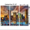 42 x 20 TOTAL - Baltimore MD Canvas Print Wall Art Inner Harbor at Sunset 3 Panel Split. Baltimore Maryland skyline view 3