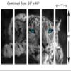 90 x 60 TOTAL - Snow Leopard Blue Eyes Canvas Print Wall Art 5 Panel split, Animal Home Wall Decor view 3
