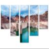 80 x 42 TOTAL - Hoover Dam in Nevada Canvas Print Wall Art - 5 Panel Waterfall Split Wall Decor - Datytime View view 1