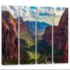 64 x 40 TOTAL - Zion National Park Canvas Print Wall Art 4 Panel Split Angels Landing view, National Park view 1