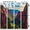 64 x 40 TOTAL - Zion National Park Canvas Print Wall Art 4 Panel Split Angels Landing view, National Park view 3