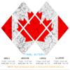 102 x 68 TOTAL - Canada Flag Canvas Print Wall Art cracked effect - 7 Panel Butterfly Split. Country Flag home decor view 2