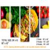80 x 42 TOTAL - Tacos & Tortillas Canvas Print Wall Art 5 Panel Waterfall Split Mexican Food vegetables kitchen art view 3